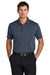 Nike NKFQ4794 Mens Dri-Fit Moisture Wicking Smooth Heather Short Sleeve Polo Shirt Heather Navy Blue Model Front