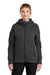 Nike NKFQ4798 Womens Tech Fleece Full Zip Hooded Sweatshirt Hoodie w/ Pockets Heather Anthracite Grey Model Front