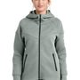 Nike Womens Tech Fleece Full Zip Hooded Sweatshirt Hoodie w/ Pockets - Heather Dark Grey