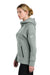 Nike NKFQ4798 Womens Tech Fleece Full Zip Hooded Sweatshirt Hoodie w/ Pockets Heather Dark Grey Model Side