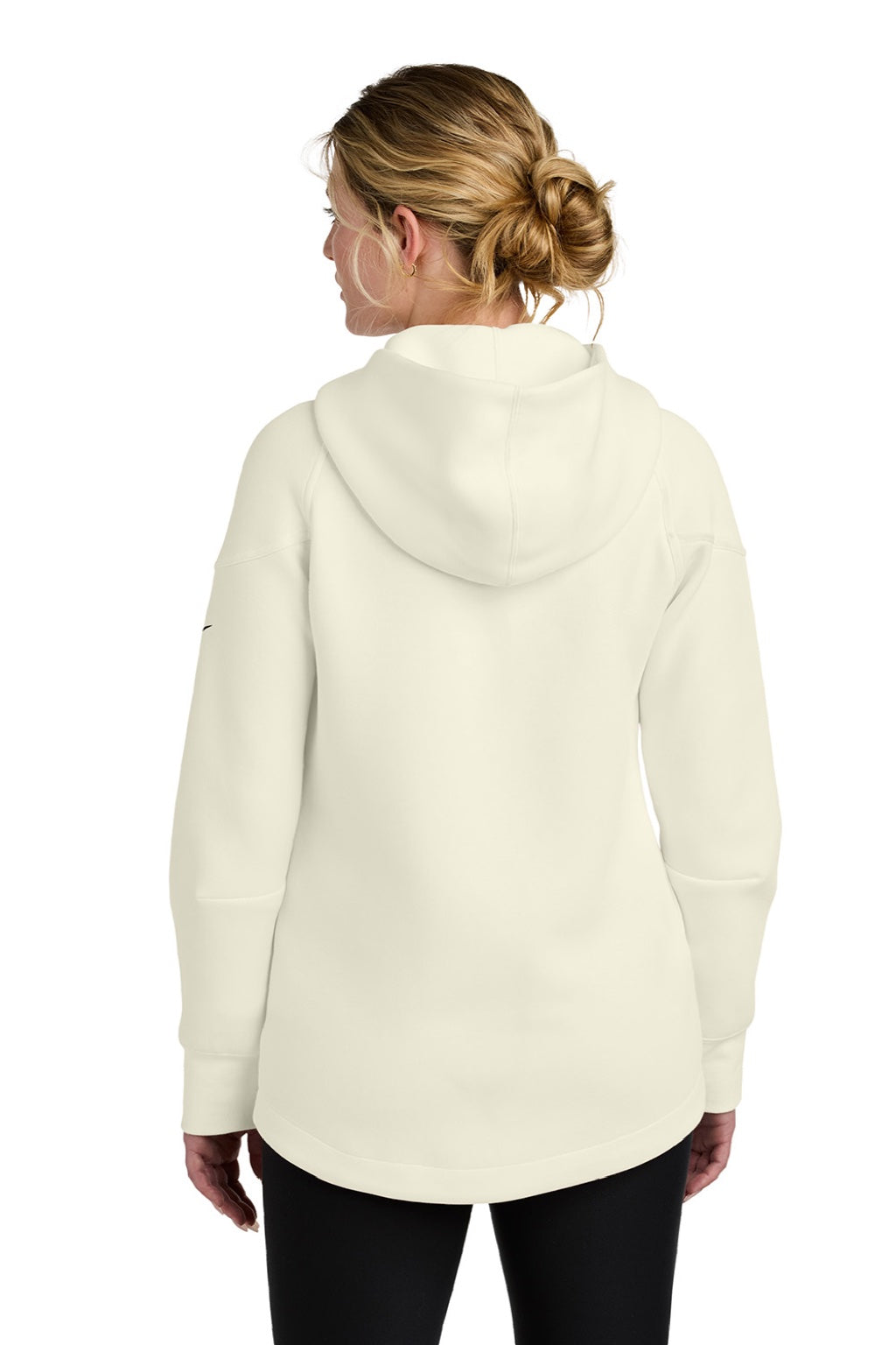 Nike NKFQ4798 Womens Tech Fleece Full Zip Hooded Sweatshirt Hoodie w/ Pockets Pale Ivory Model Back