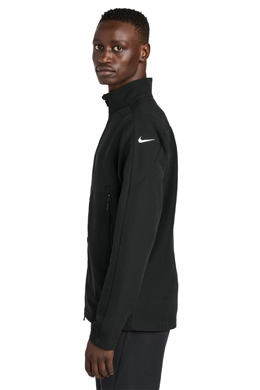 Nike NKHM7926 Mens Full Zip Soft Shell Jacket Black Model Side