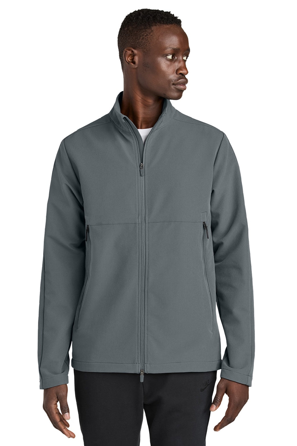Nike NKHM7926 Mens Full Zip Soft Shell Jacket Dark Grey Model Front