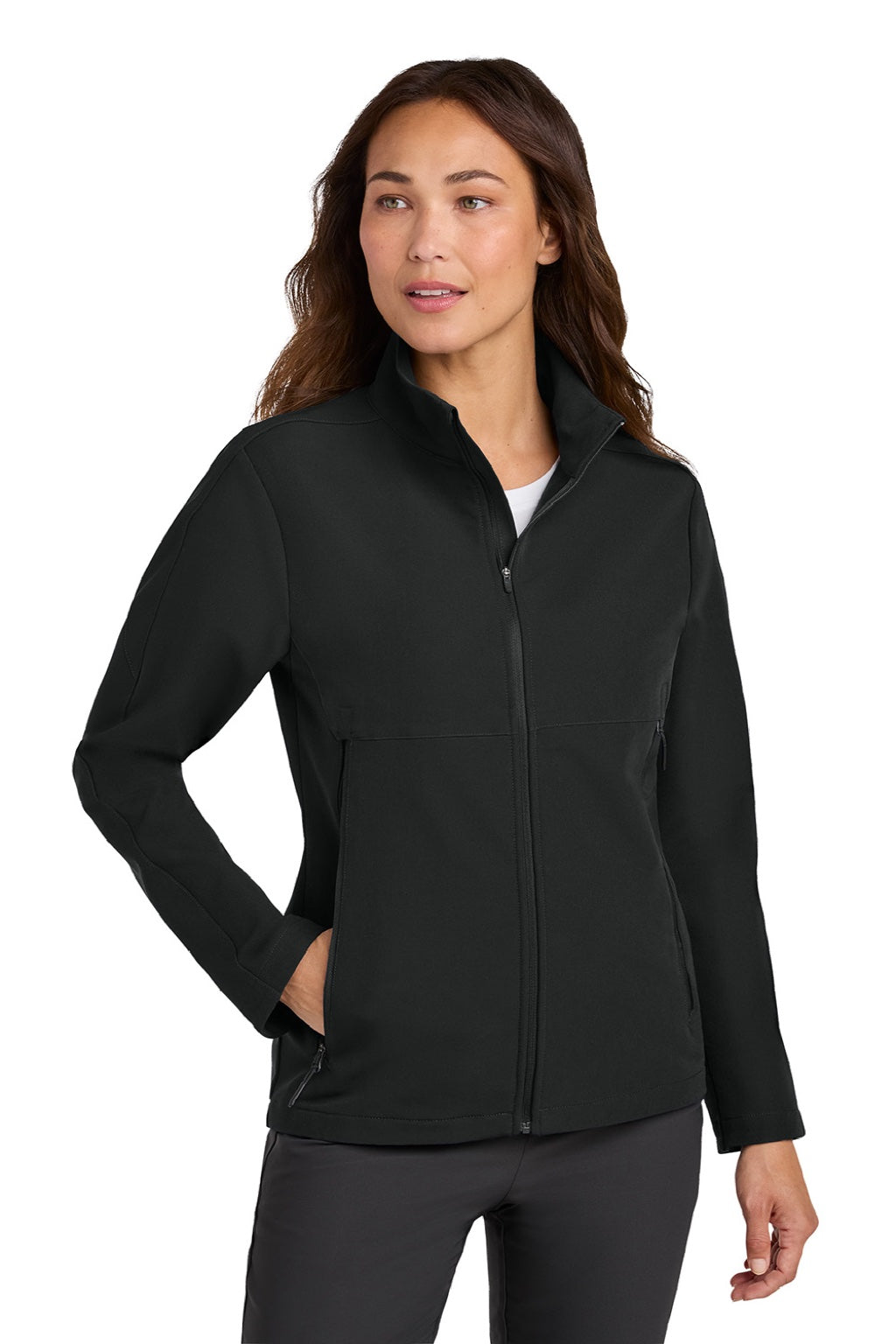 Nike NKHM7937 Womens Full Zip Soft Shell Jacket Black Model Front