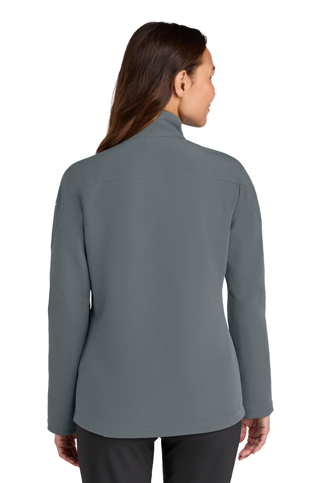 Nike NKHM7937 Womens Full Zip Soft Shell Jacket Dark Grey Model Back