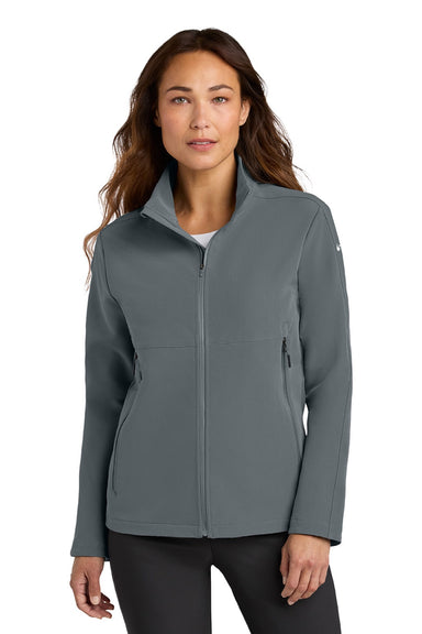 Nike NKHM7937 Womens Full Zip Soft Shell Jacket Dark Grey Model Front