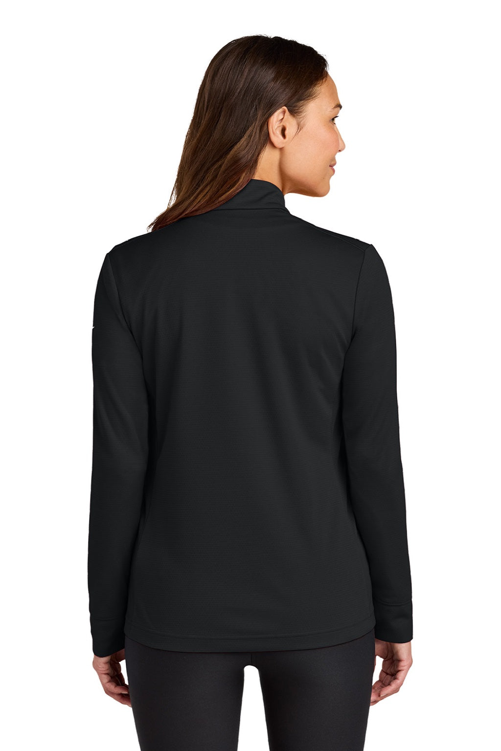 Nike NKHM7969 Womens Essential 1/4 Zip Sweatshirt Black Model Back