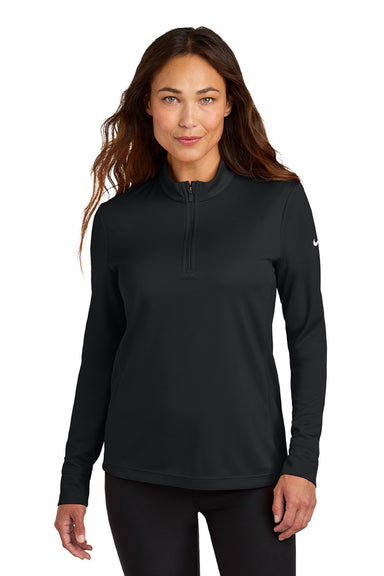 Nike NKHM7969 Womens Essential 1/4 Zip Sweatshirt Black Model Front
