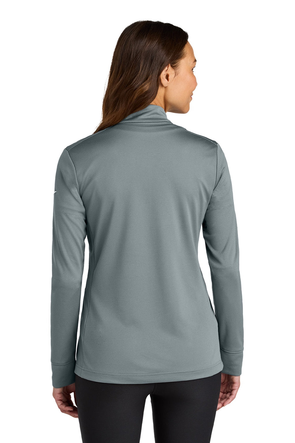 Nike NKHM7969 Womens Essential 1/4 Zip Sweatshirt Cool Grey Model Back