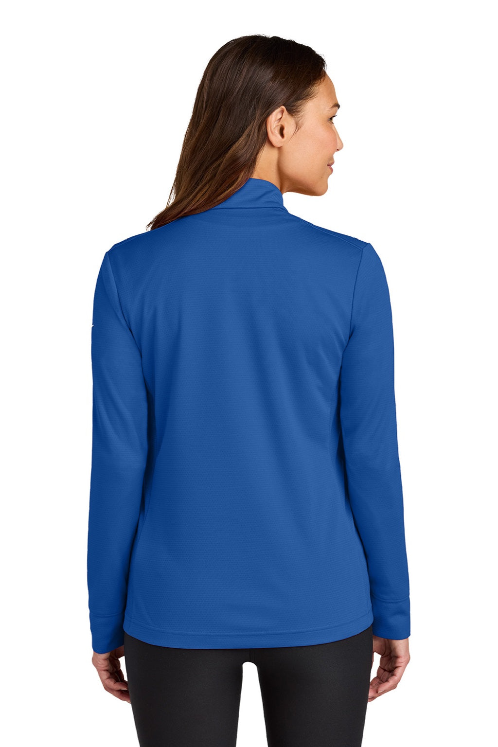 Nike NKHM7969 Womens Essential 1/4 Zip Sweatshirt Game Royal Blue Model Back