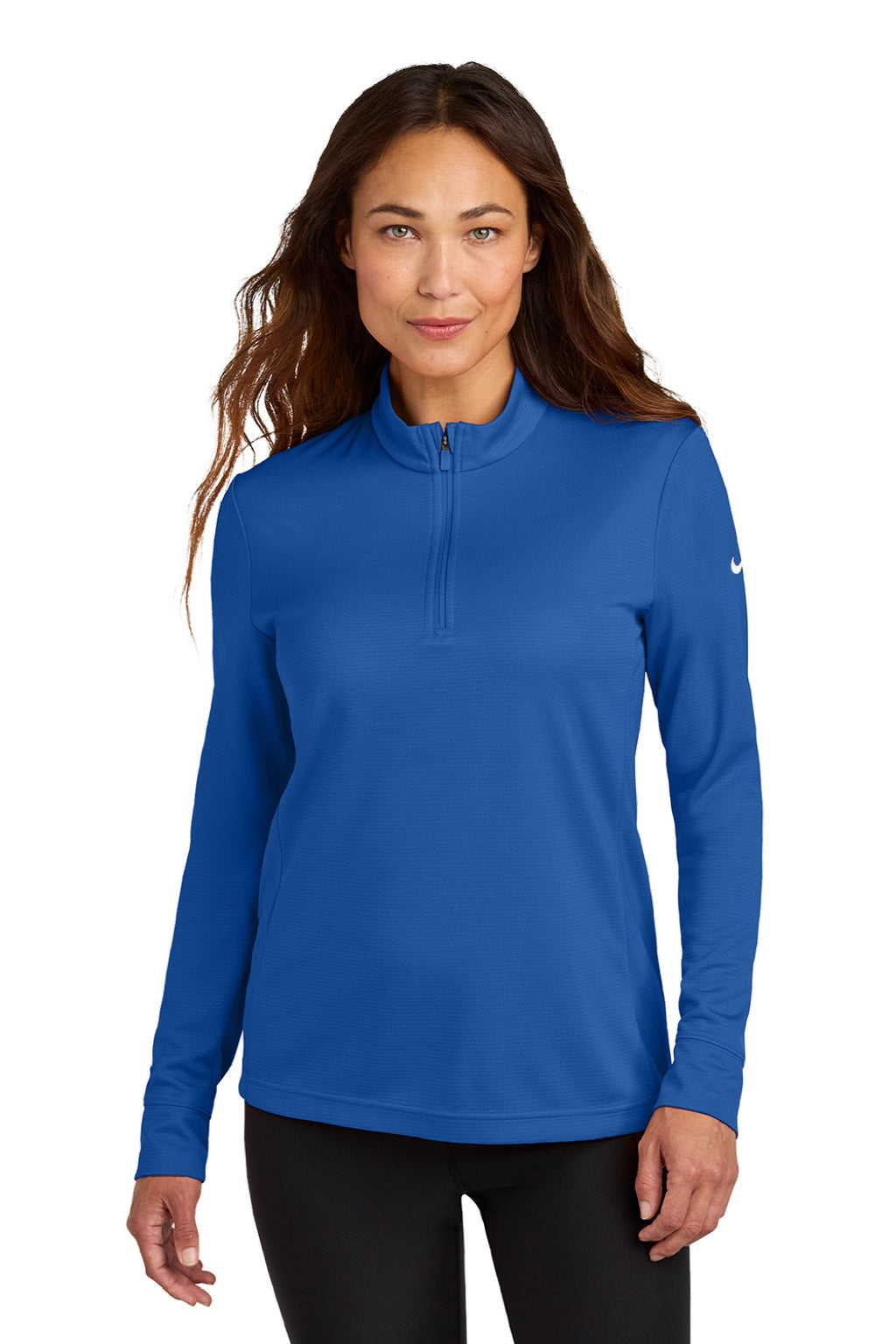 Nike NKHM7969 Womens Essential 1/4 Zip Sweatshirt Game Royal Blue Model Front