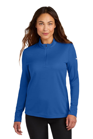 Nike NKHM7969 Womens Essential 1/4 Zip Sweatshirt Game Royal Blue Model Front