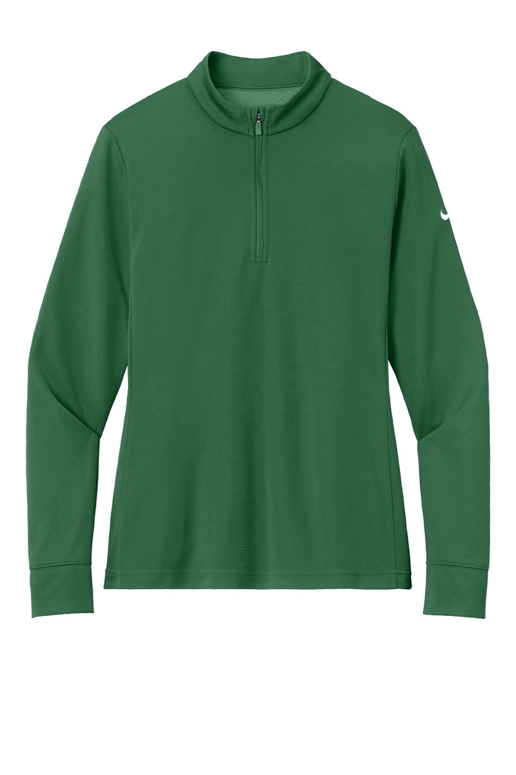 Nike NKHM7969 Womens Essential 1/4 Zip Sweatshirt Gorge Green Flat Front