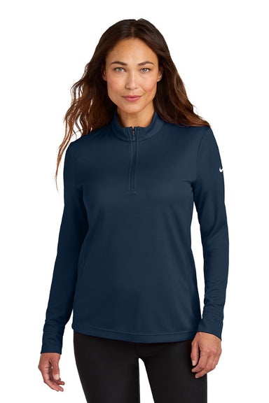 Nike NKHM7969 Womens Essential 1/4 Zip Sweatshirt Navy Blue Model Front