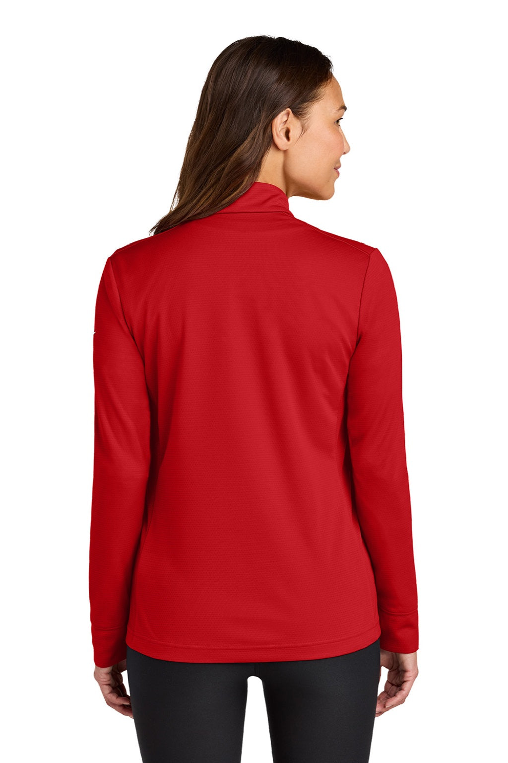 Nike NKHM7969 Womens Essential 1/4 Zip Sweatshirt University Red Model Back