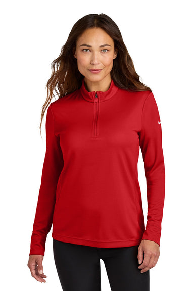 Nike NKHM7969 Womens Essential 1/4 Zip Sweatshirt University Red Model Front