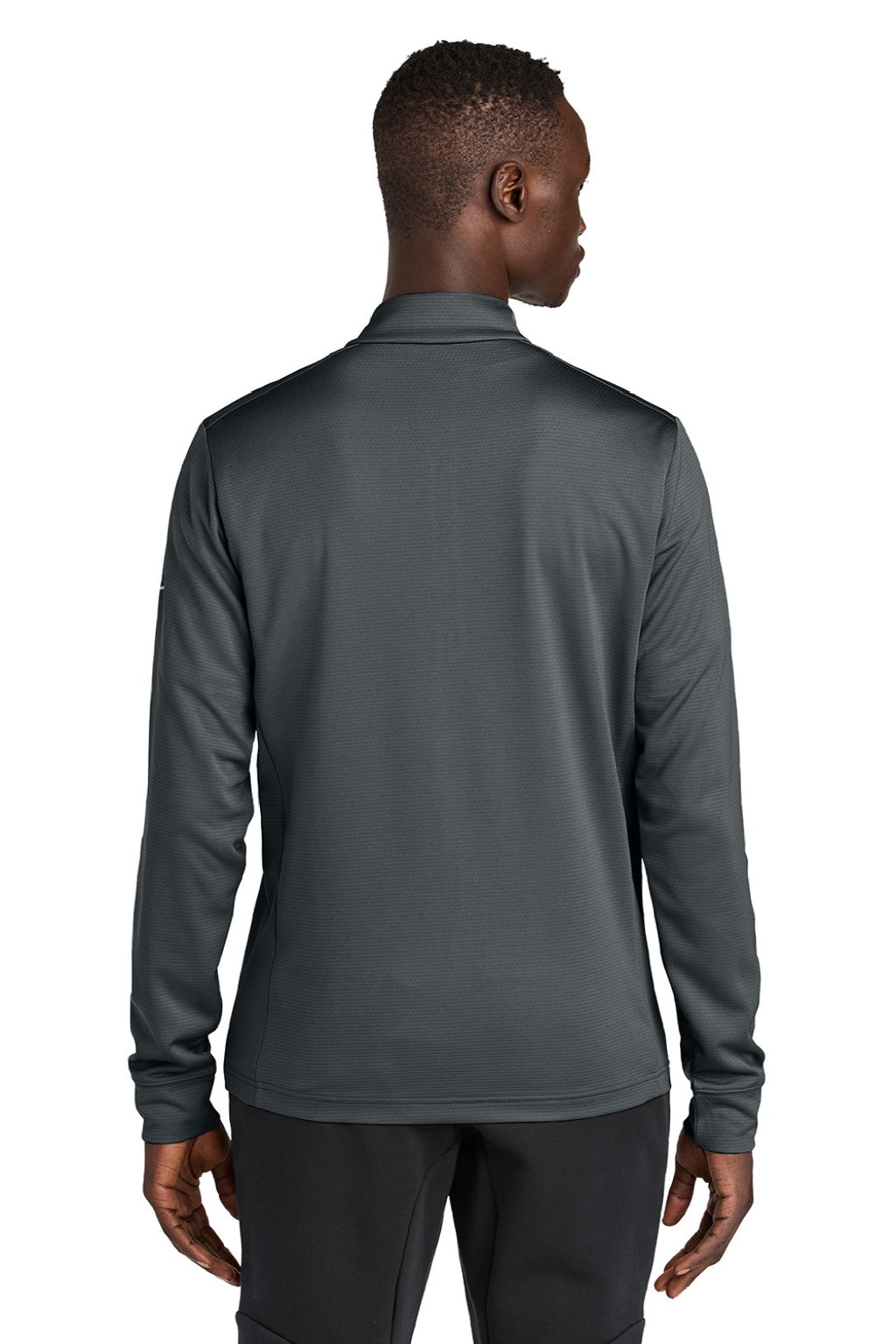 Nike NKHM8036 Mens Essential 1/4 Zip Sweatshirt Anthracite Grey Model Back