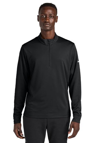 Nike NKHM8036 Mens Essential 1/4 Zip Sweatshirt Black Model Front