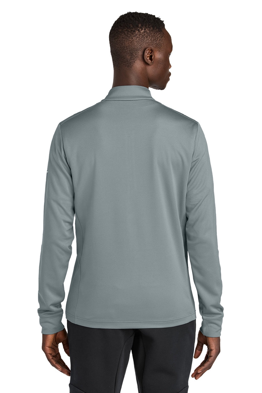 Nike NKHM8036 Mens Essential 1/4 Zip Sweatshirt Cool Grey Model Back