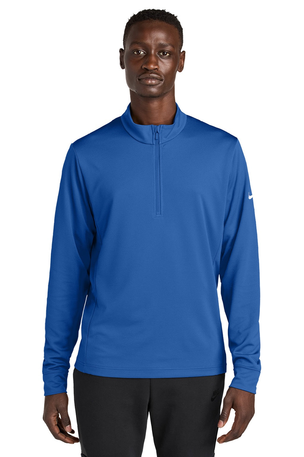 Nike NKHM8036 Mens Essential 1/4 Zip Sweatshirt Game Royal Blue Model Front