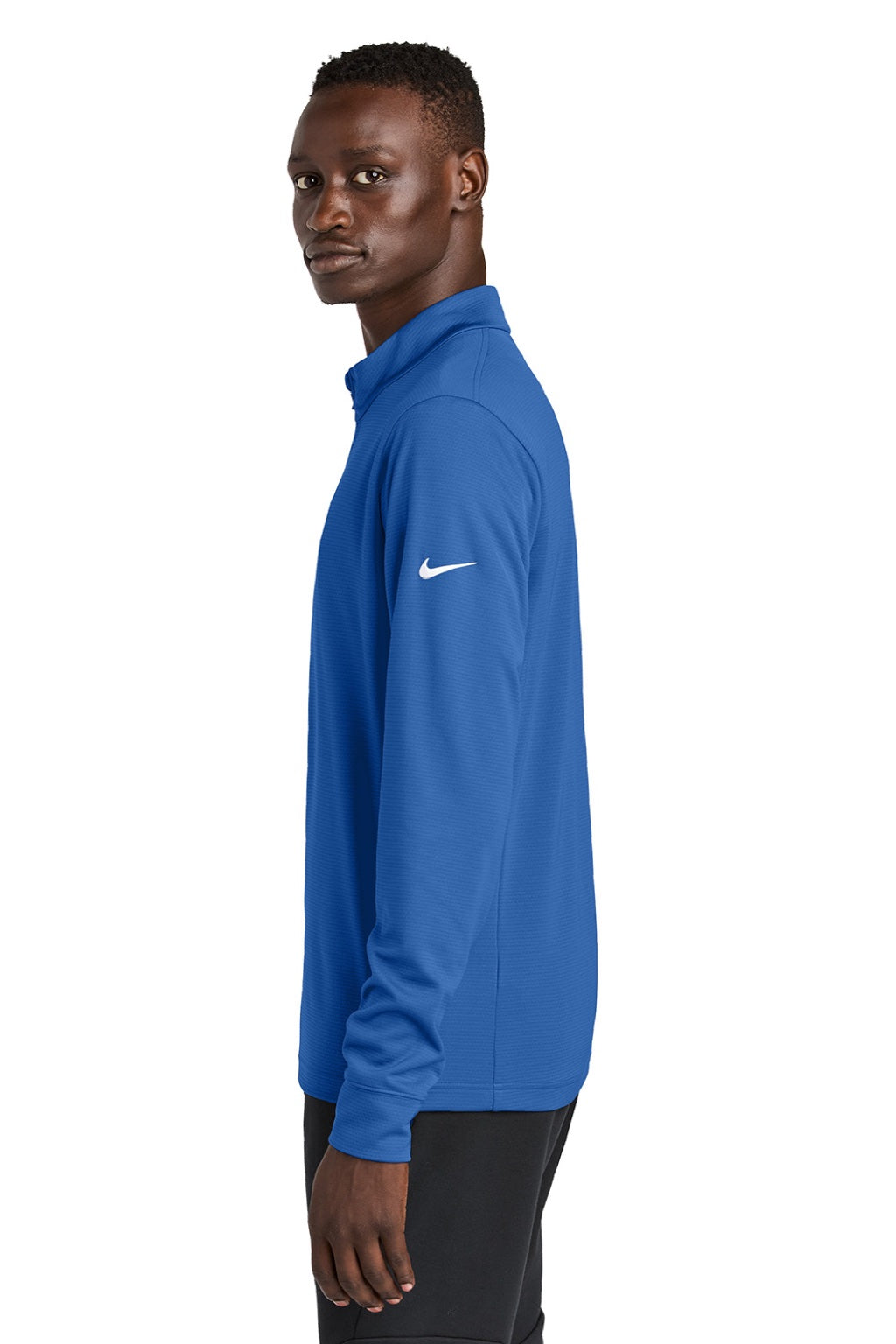 Nike NKHM8036 Mens Essential 1/4 Zip Sweatshirt Game Royal Blue Model Side