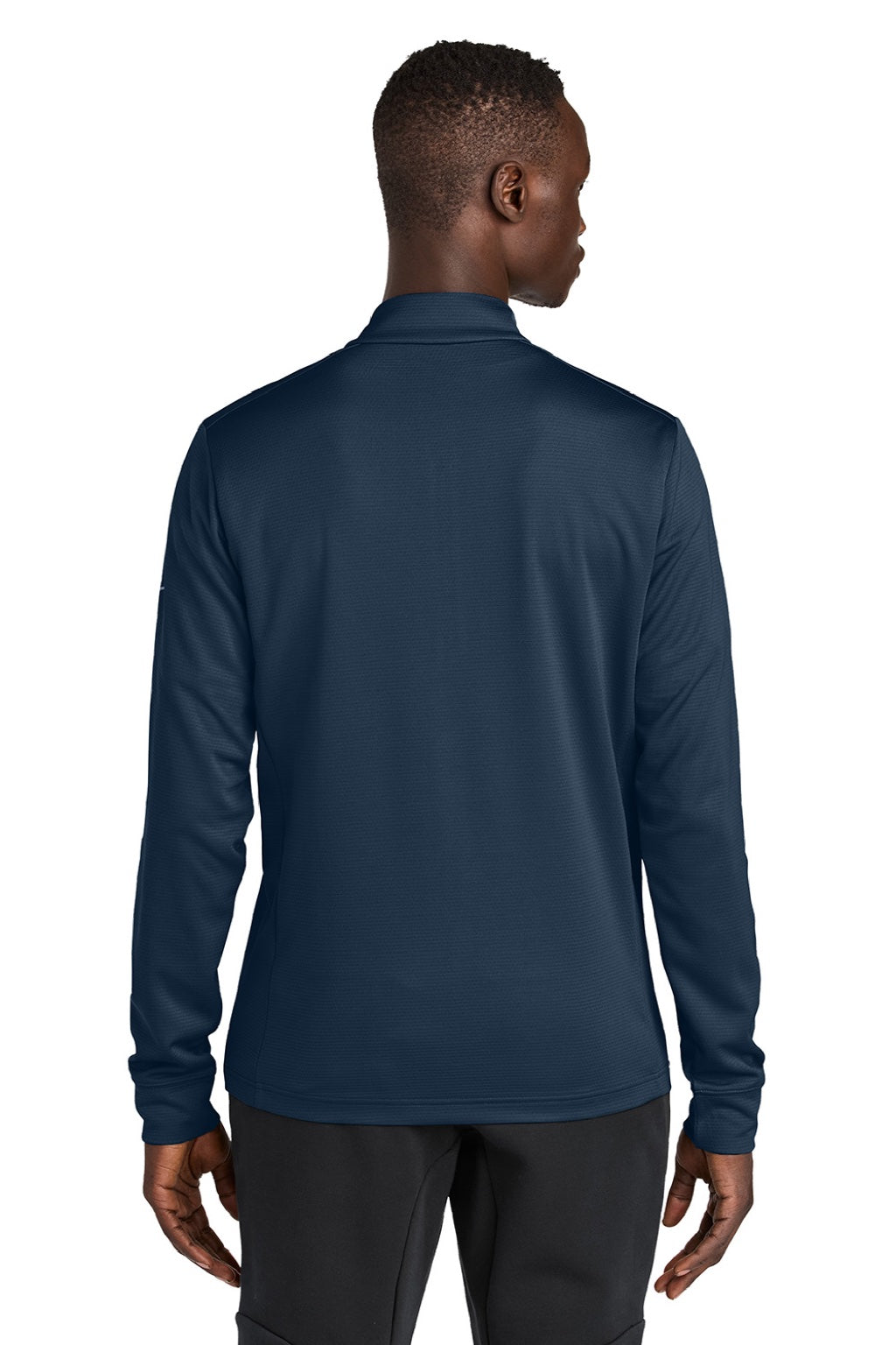 Nike NKHM8036 Mens Essential 1/4 Zip Sweatshirt Navy Blue Model Back