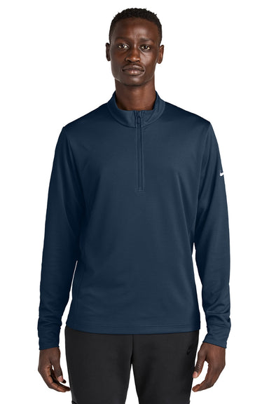 Nike NKHM8036 Mens Essential 1/4 Zip Sweatshirt Navy Blue Model Front
