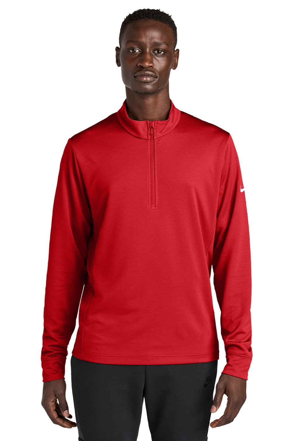 Nike NKHM8036 Mens Essential 1/4 Zip Sweatshirt University Red Model Front