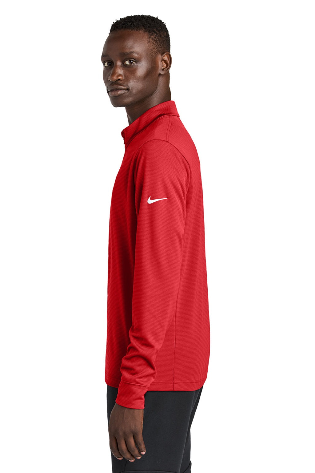 Nike NKHM8036 Mens Essential 1/4 Zip Sweatshirt University Red Model Side