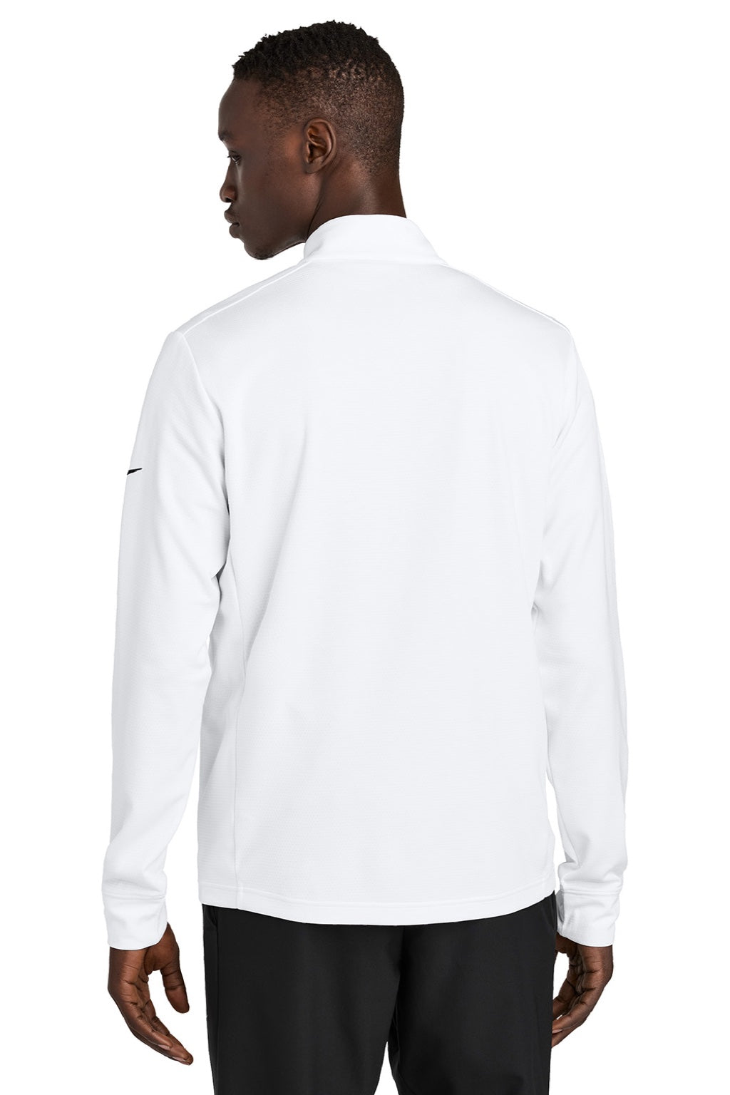 Nike NKHM8036 Mens Essential 1/4 Zip Sweatshirt White Model Back