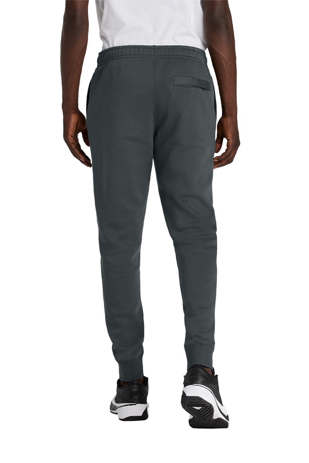 Nike NKHM8045 Mens Club Fleece Jogger Sweatpants w/ Pockets Anthracite Grey Model Back