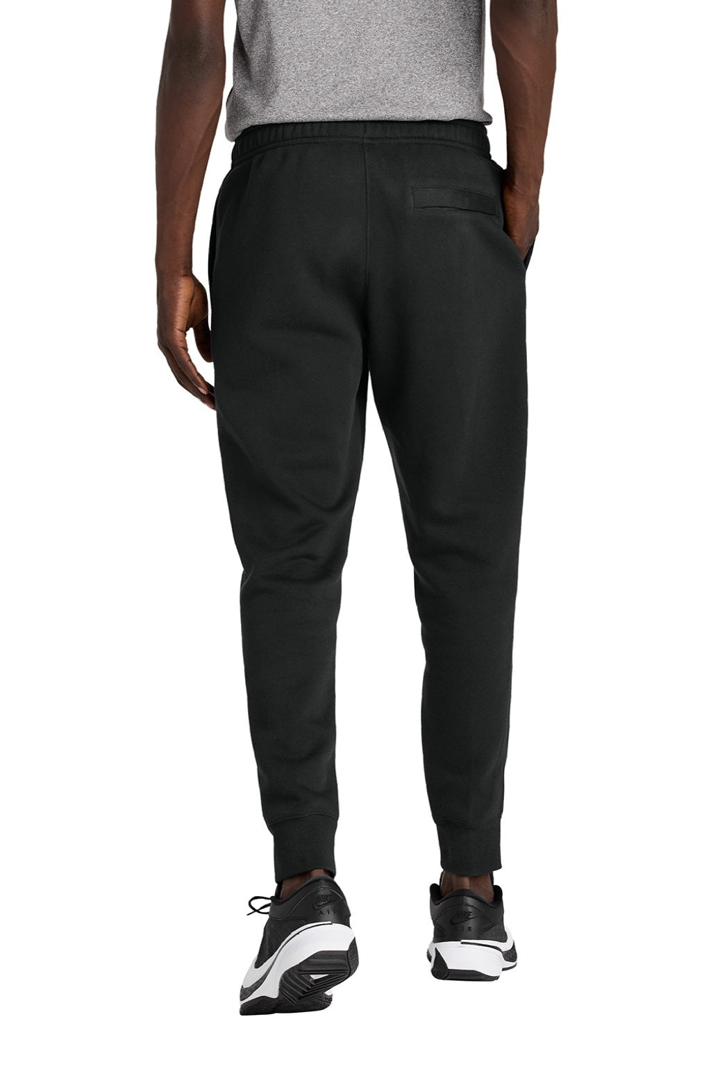 Nike NKHM8045 Mens Club Fleece Jogger Sweatpants w/ Pockets Black Model Back