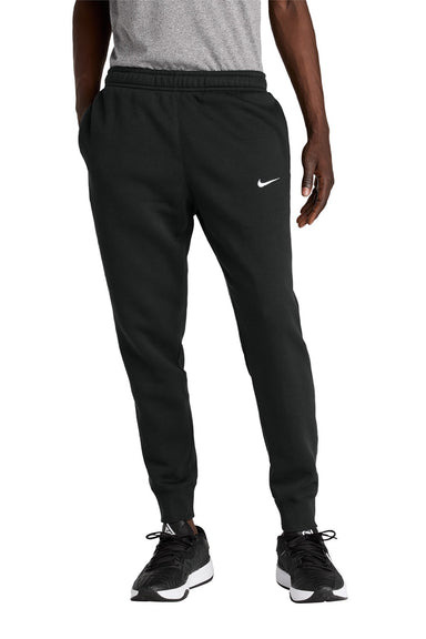 Nike NKHM8045 Mens Club Fleece Jogger Sweatpants w/ Pockets Black Model Front