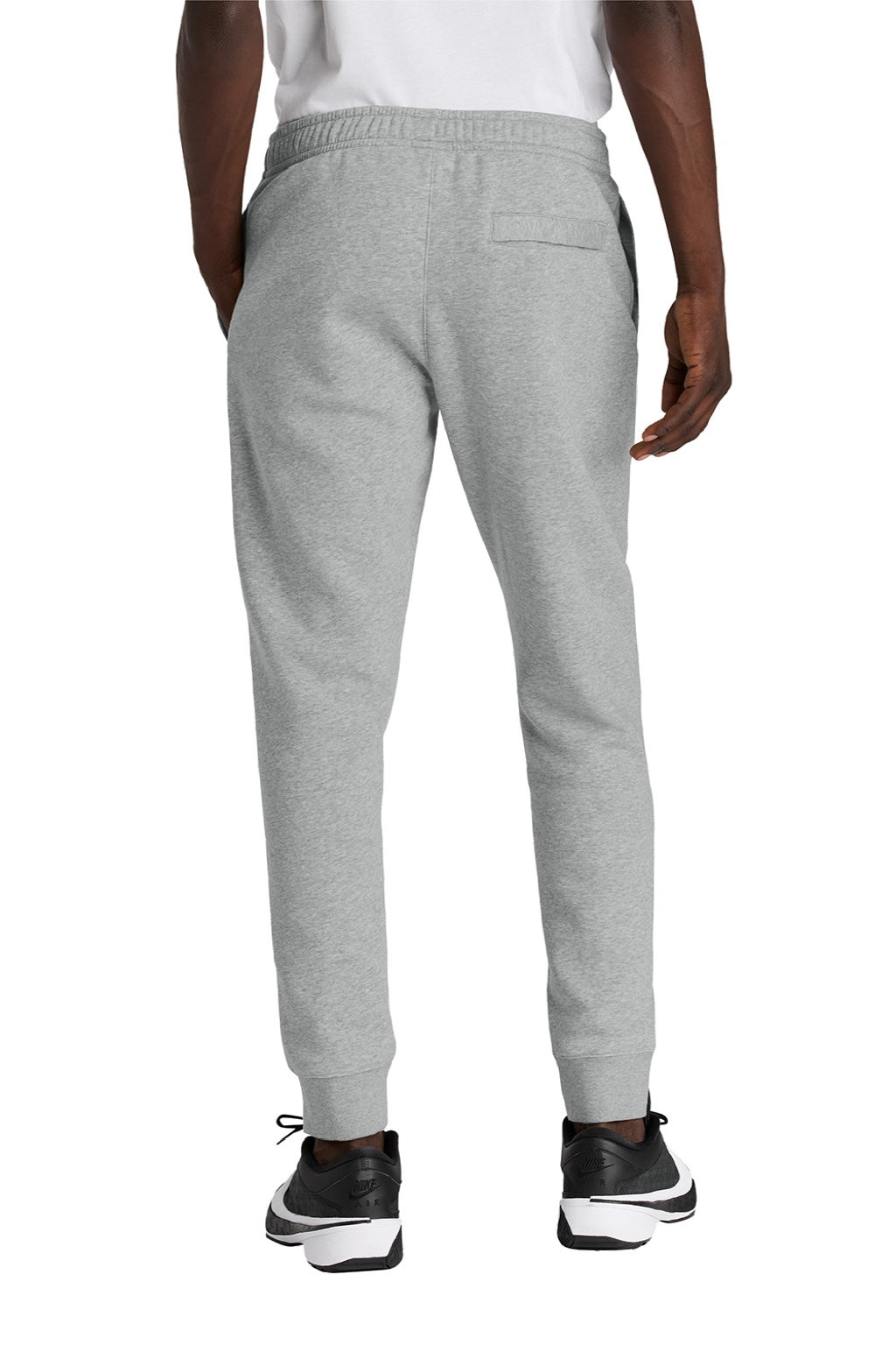 Nike NKHM8045 Mens Club Fleece Jogger Sweatpants w/ Pockets Heather Dark Grey Model Back