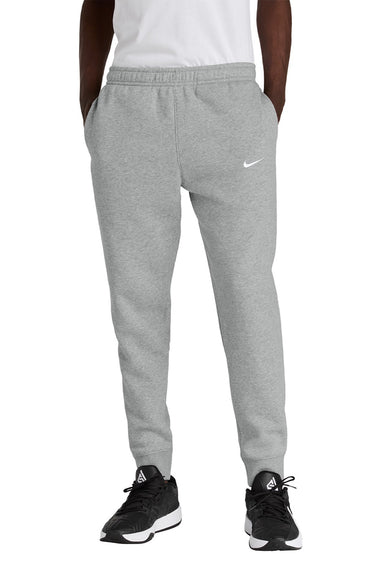 Nike NKHM8045 Mens Club Fleece Jogger Sweatpants w/ Pockets Heather Dark Grey Model Front