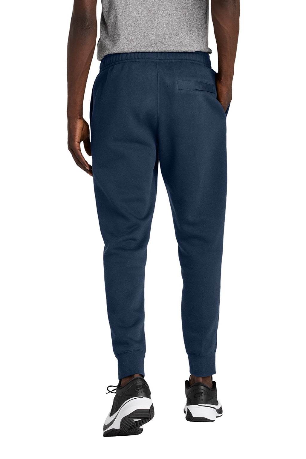 Nike NKHM8045 Mens Club Fleece Jogger Sweatpants w/ Pockets Midnight Navy Blue Model Back