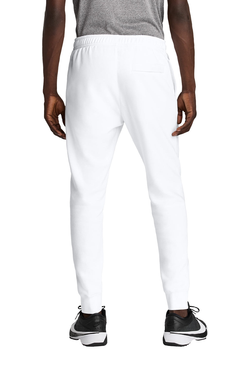 Nike NKHM8045 Mens Club Fleece Jogger Sweatpants w/ Pockets White Model Back