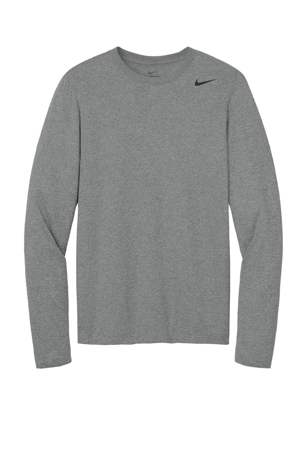 Nike NKHQ4550 Mens Team rLegend Long Sleeve Crewneck T-Shirt Heather Carbon Grey Flat Front