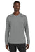 Nike NKHQ4550 Mens Team rLegend Long Sleeve Crewneck T-Shirt Heather Carbon Grey Model Front