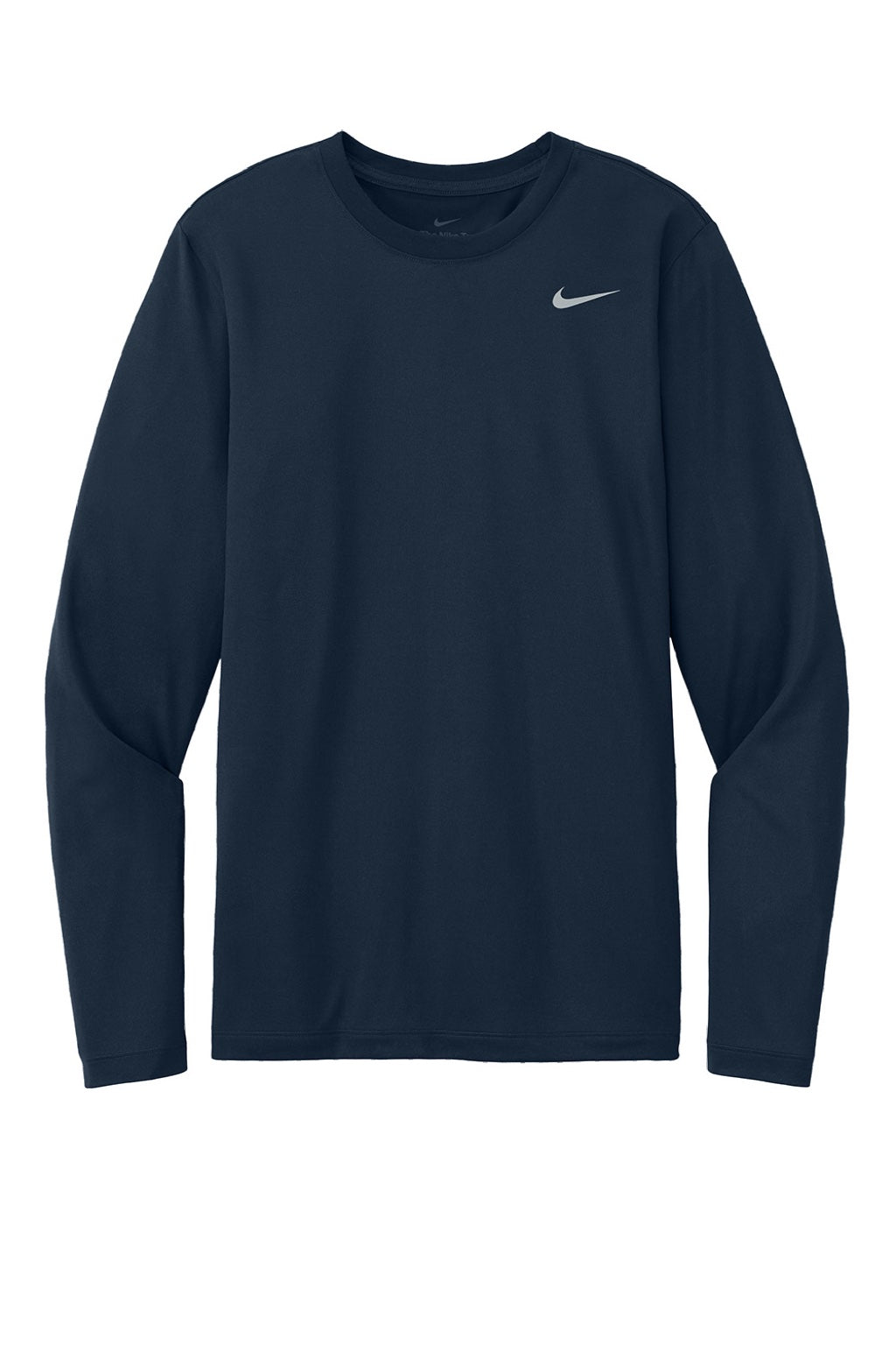 Nike NKHQ4550 Mens Team rLegend Long Sleeve Crewneck T-Shirt Collegiate Navy Blue Flat Front