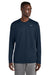 Nike NKHQ4550 Mens Team rLegend Long Sleeve Crewneck T-Shirt Collegiate Navy Blue Model Front