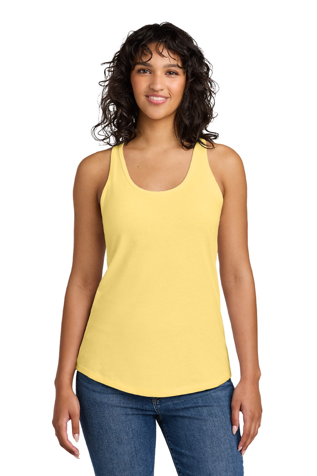 Next Level N1533/1533 Womens Ideal Jersey Tank Top Banana Cream Yellow Model Front