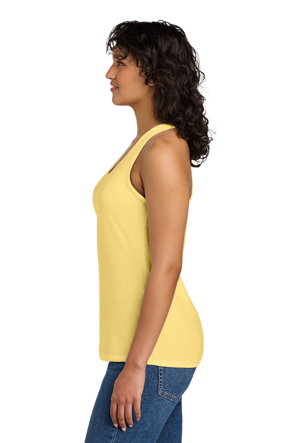 Next Level N1533/1533 Womens Ideal Jersey Tank Top Banana Cream Yellow Model Side