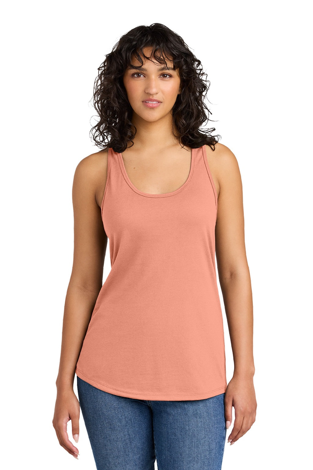 Next Level N1533/1533 Womens Ideal Jersey Tank Top Light Orange Model Front