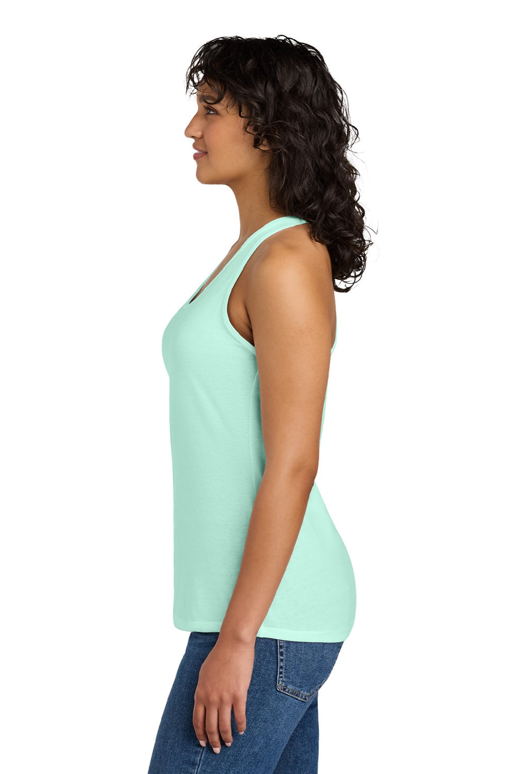 Next Level N1533/1533 Womens Ideal Jersey Tank Top Mint Green Model Side