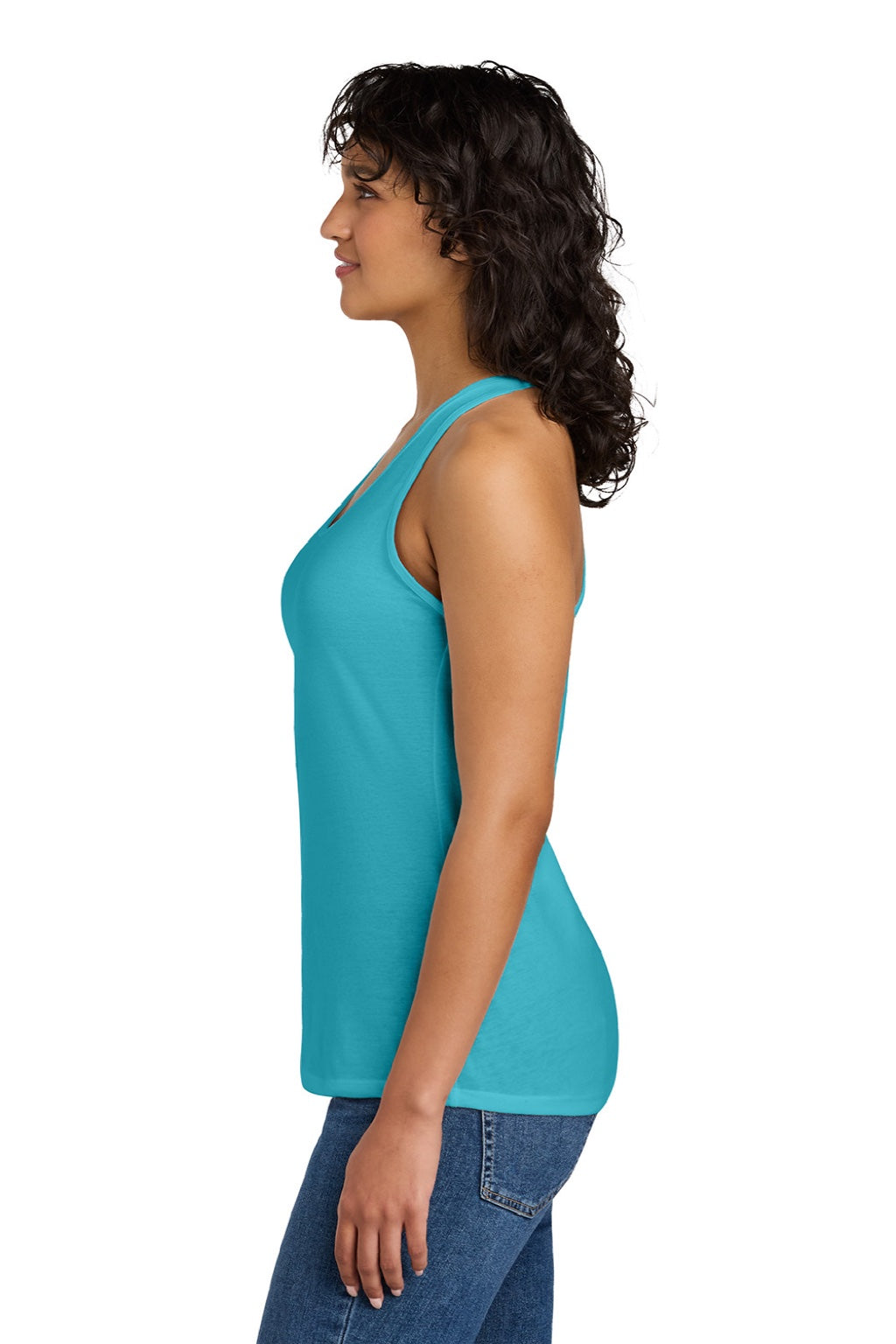 Next Level N1533/1533 Womens Ideal Jersey Tank Top Tahiti Blue Model Side