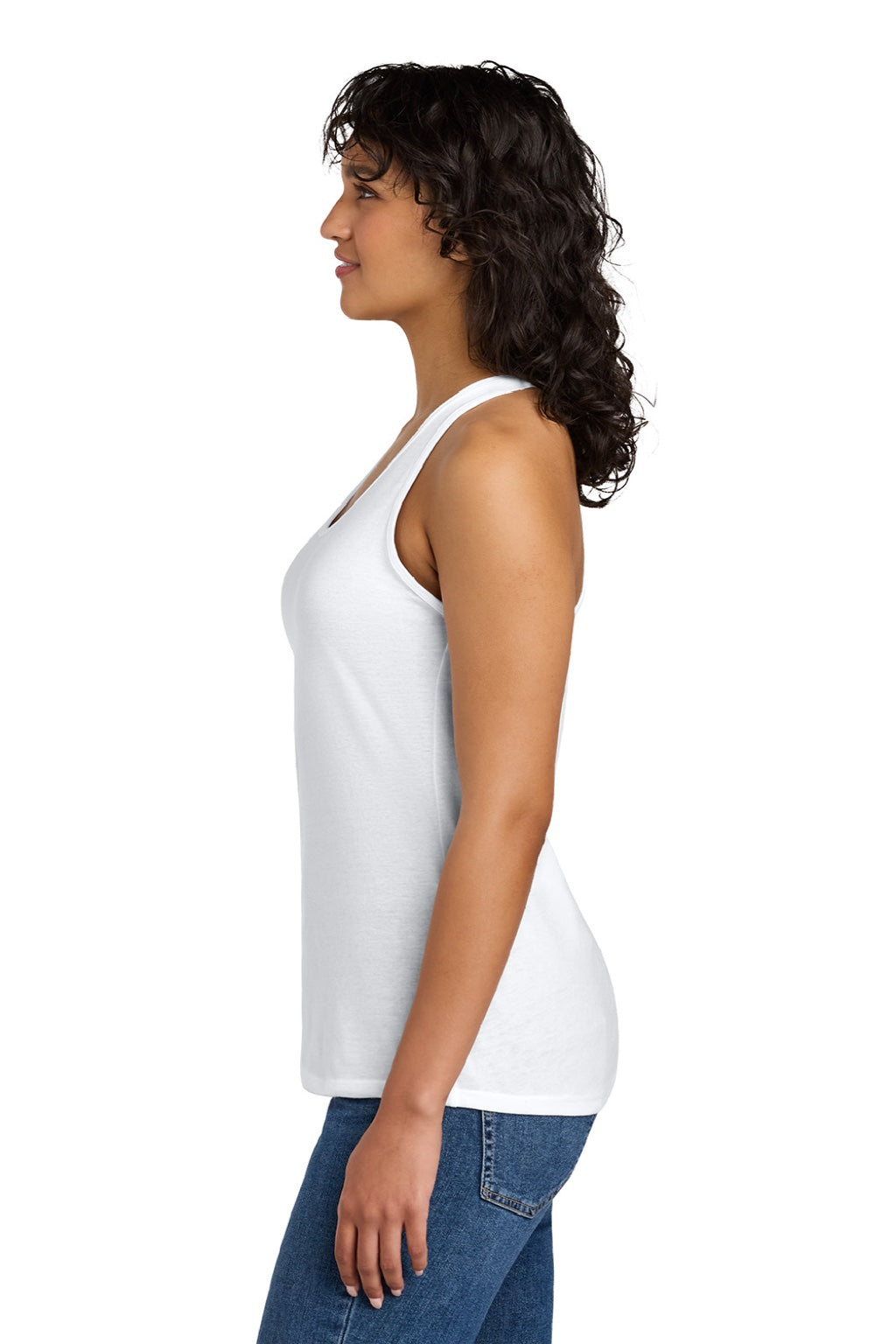 Next Level N1533/1533 Womens Ideal Jersey Tank Top White Model Side