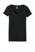 Next Level NL1540/1540 Womens Ideal Jersey Short Sleeve V-Neck T-Shirt Black Flat Front