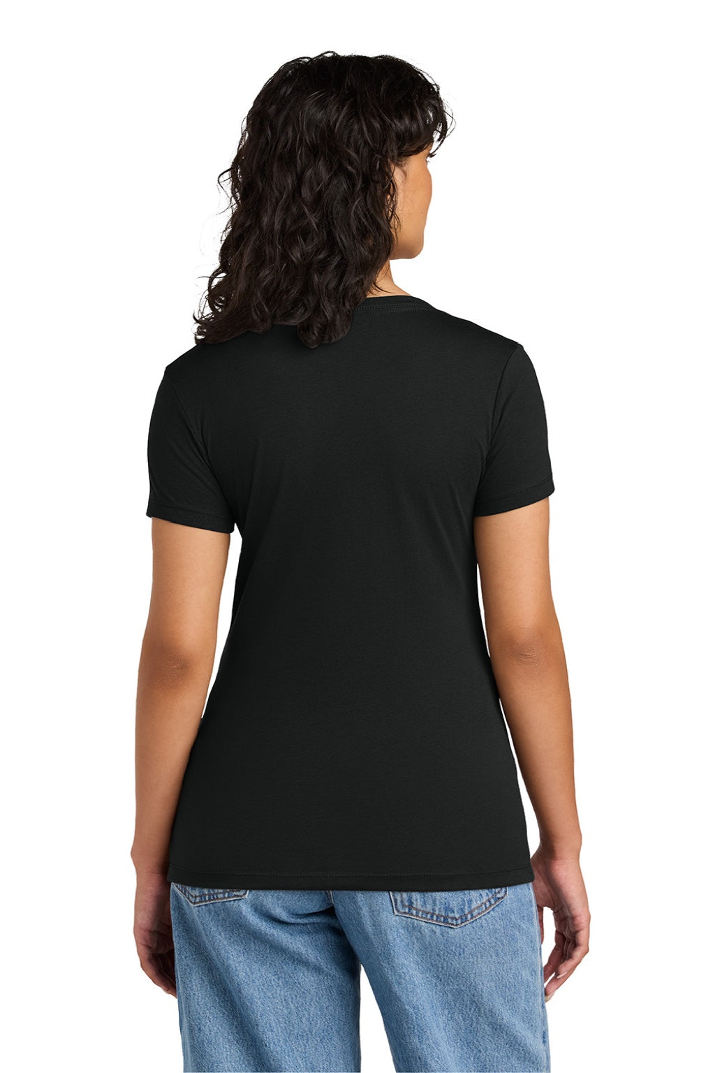 Next Level NL1540/1540 Womens Ideal Jersey Short Sleeve V-Neck T-Shirt Black Model Back