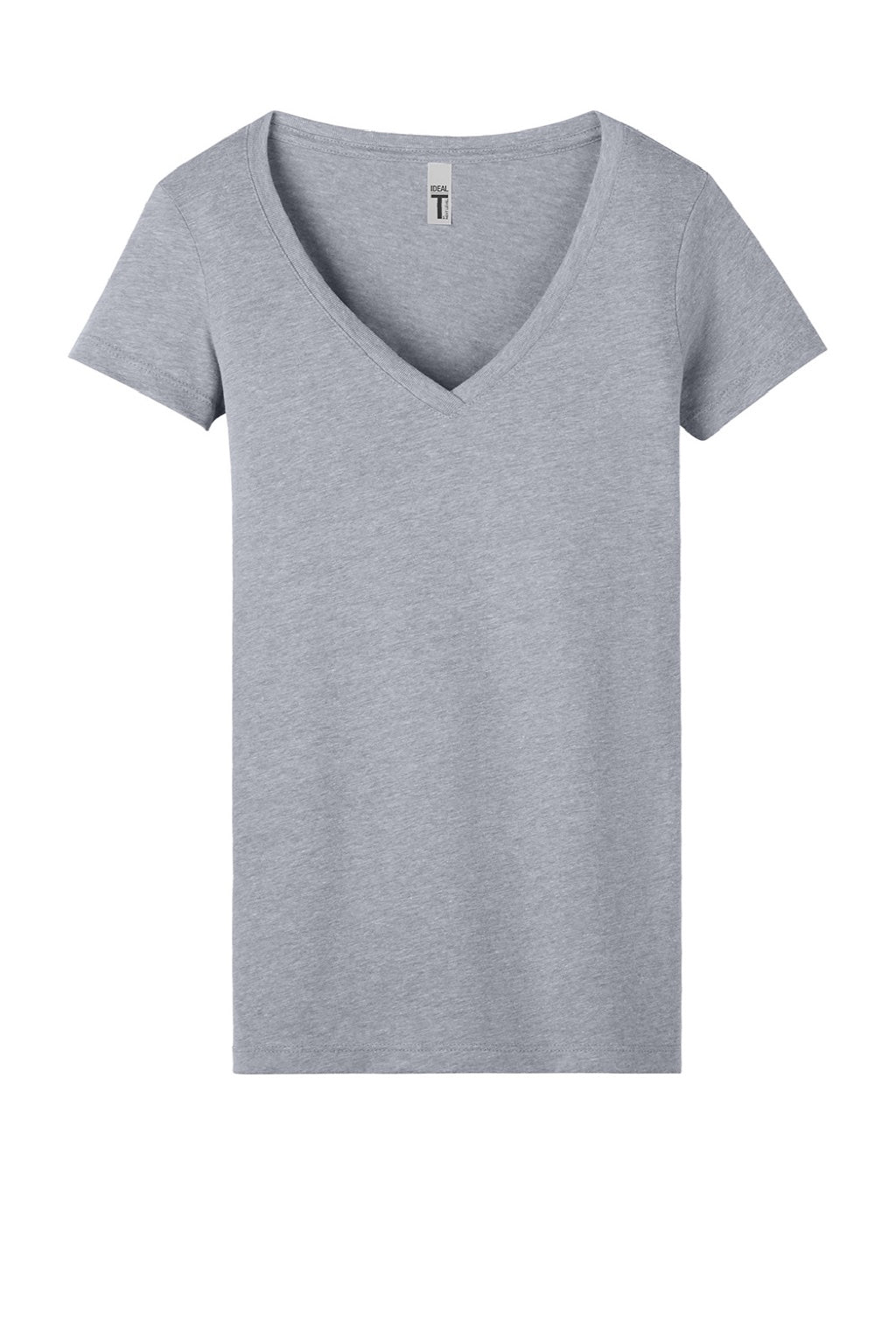 Next Level NL1540/1540 Womens Ideal Jersey Short Sleeve V-Neck T-Shirt Heather Grey Flat Front